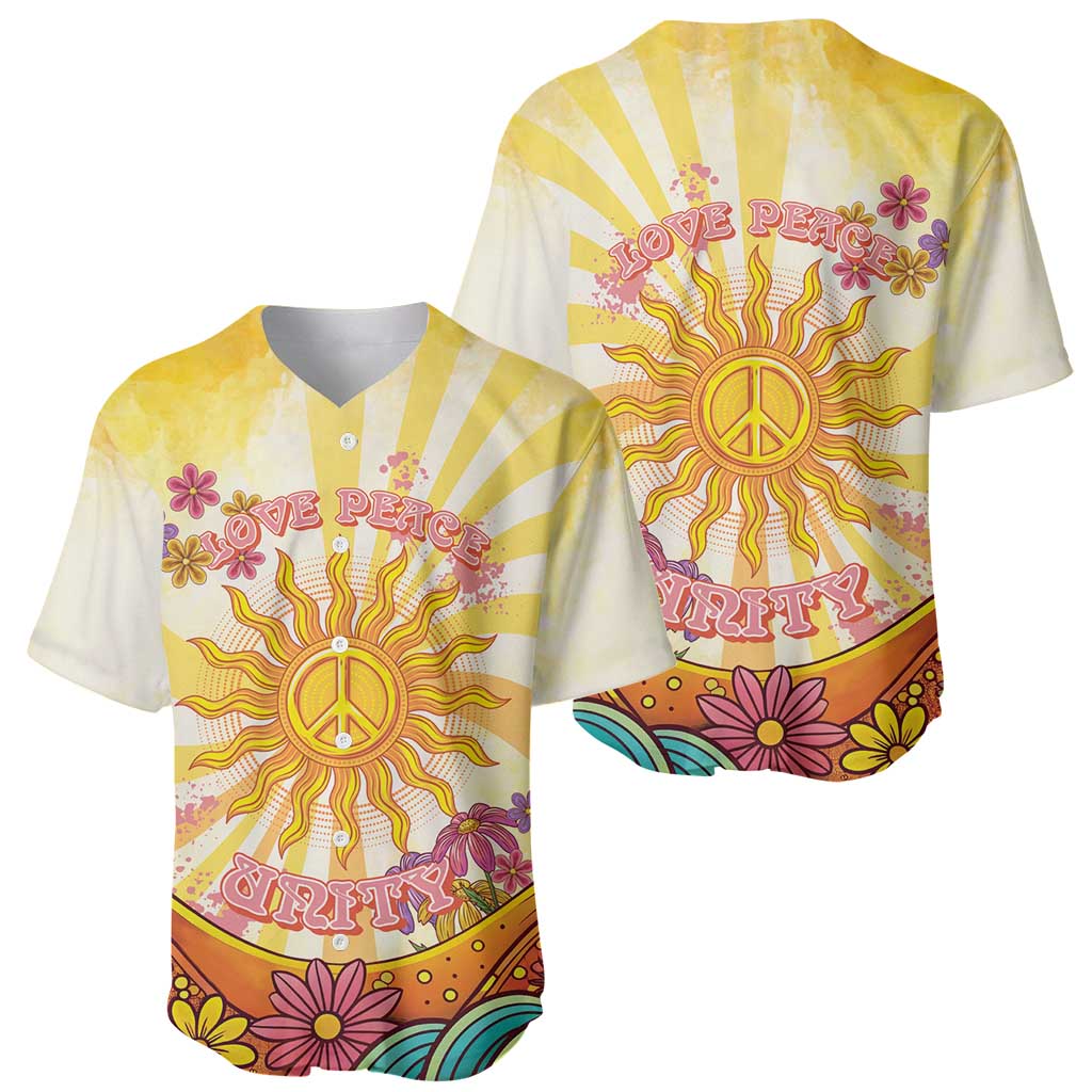 Love Peace Unity Baseball Jersey Hippie Soul Sunflower - Wonder Print Shop