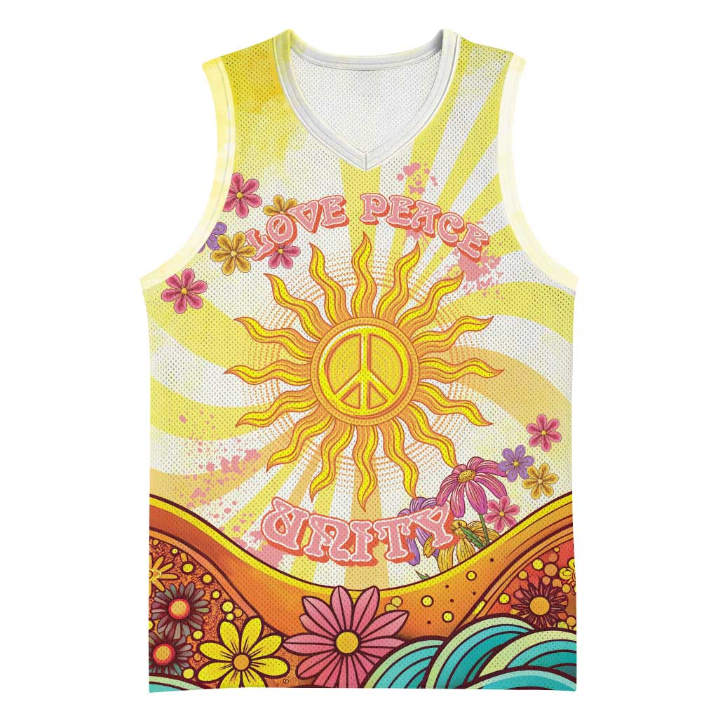 Love Peace Unity Basketball Jersey Hippie Soul Sunflower - Wonder Print Shop