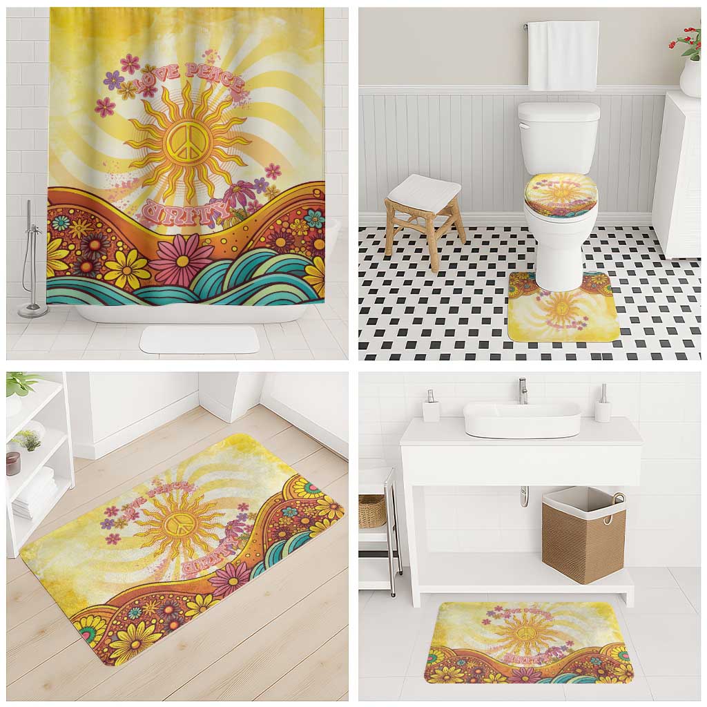 Love Peace Unity Bathroom Set Hippie Soul Sunflower - Wonder Print Shop