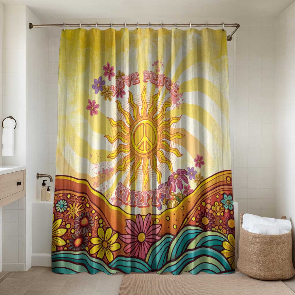 Love Peace Unity Bathroom Set Hippie Soul Sunflower - Wonder Print Shop