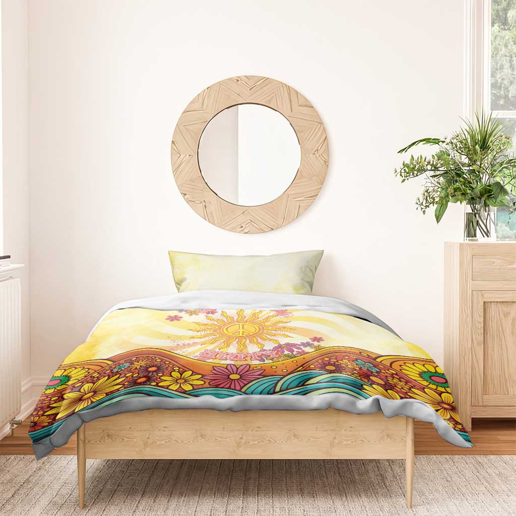 Love Peace Unity Bedding Set Hippie Soul Sunflower - Wonder Print Shop