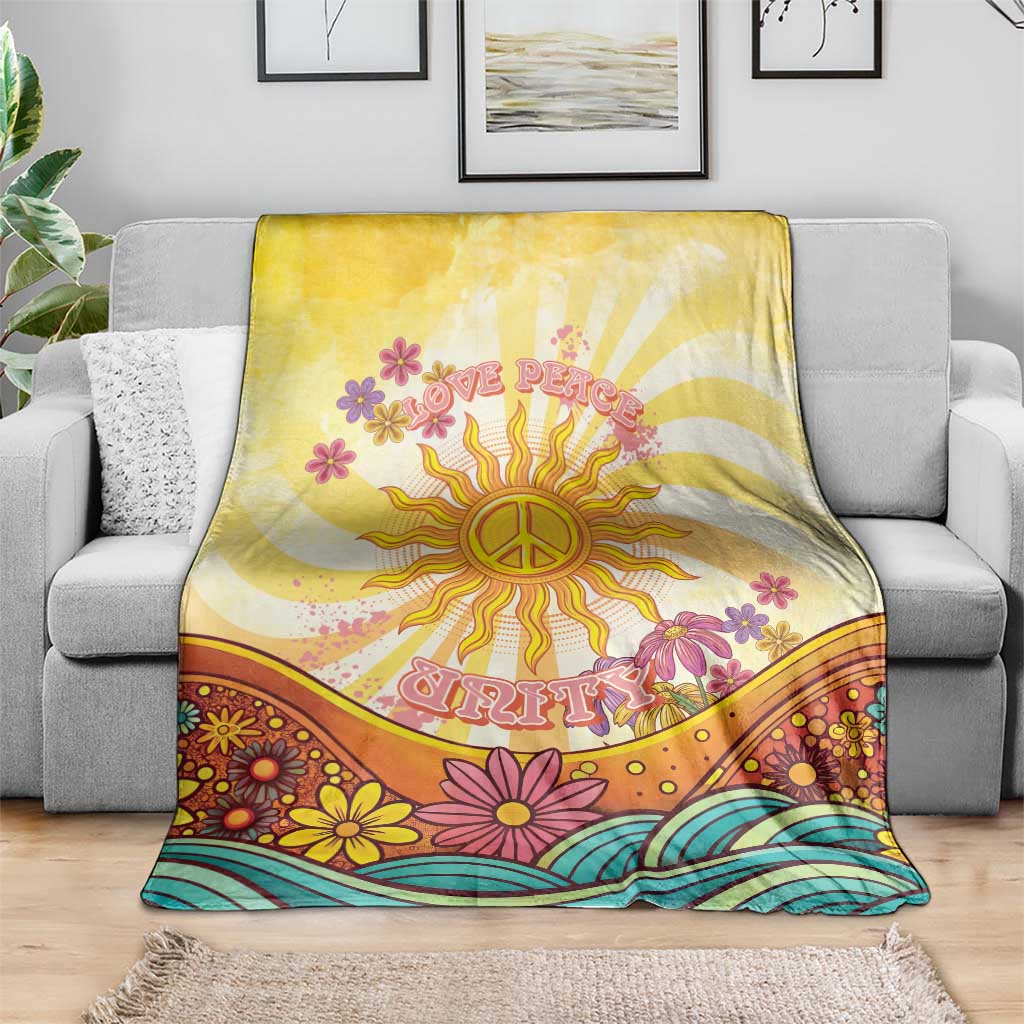 Love Peace Unity Blanket Hippie Soul Sunflower - Wonder Print Shop