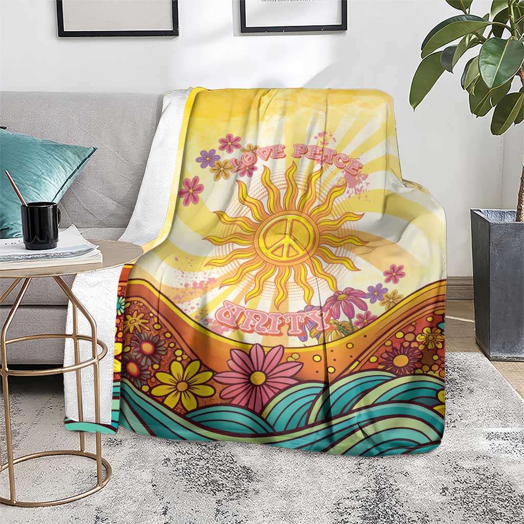 Love Peace Unity Blanket Hippie Soul Sunflower - Wonder Print Shop