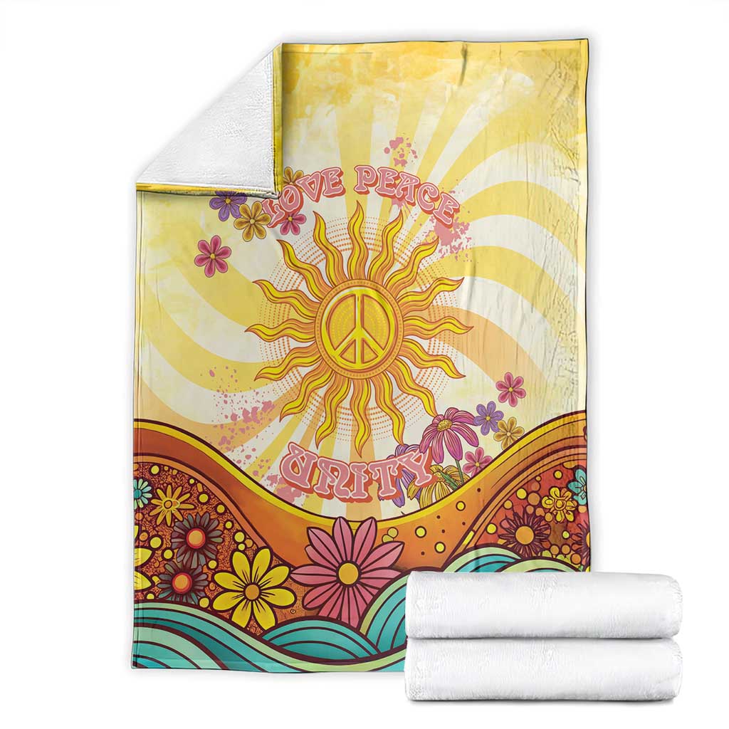 Love Peace Unity Blanket Hippie Soul Sunflower - Wonder Print Shop