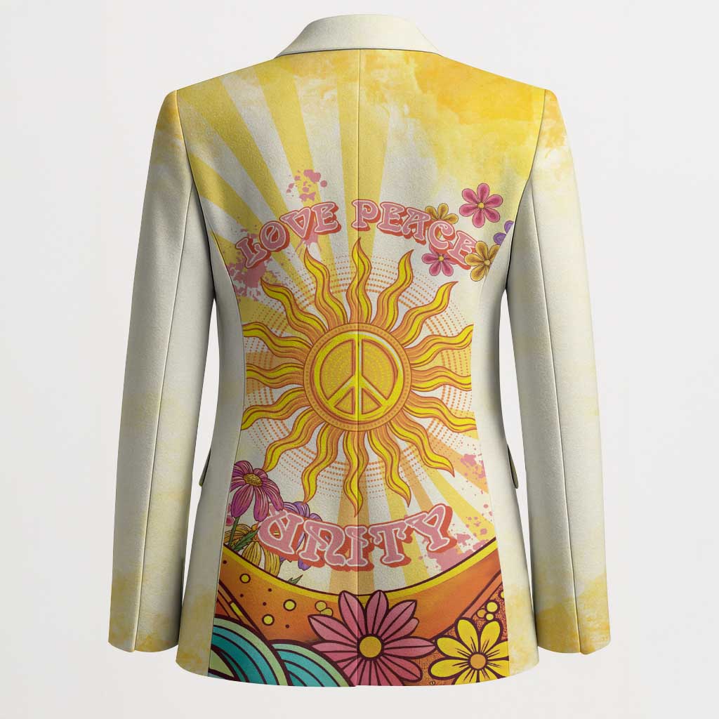 Love Peace Unity Blazer Hippie Soul Sunflower - Wonder Print Shop