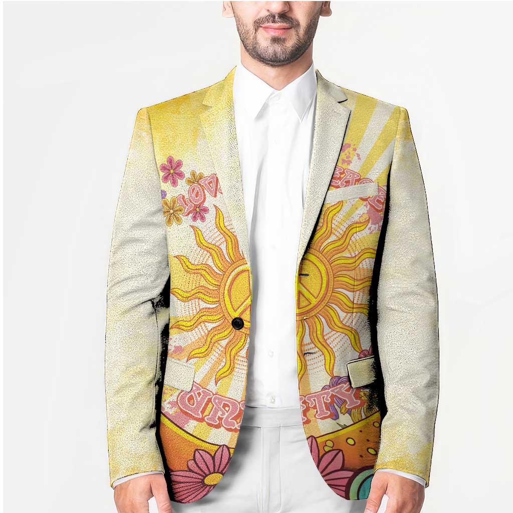 Love Peace Unity Blazer Hippie Soul Sunflower - Wonder Print Shop