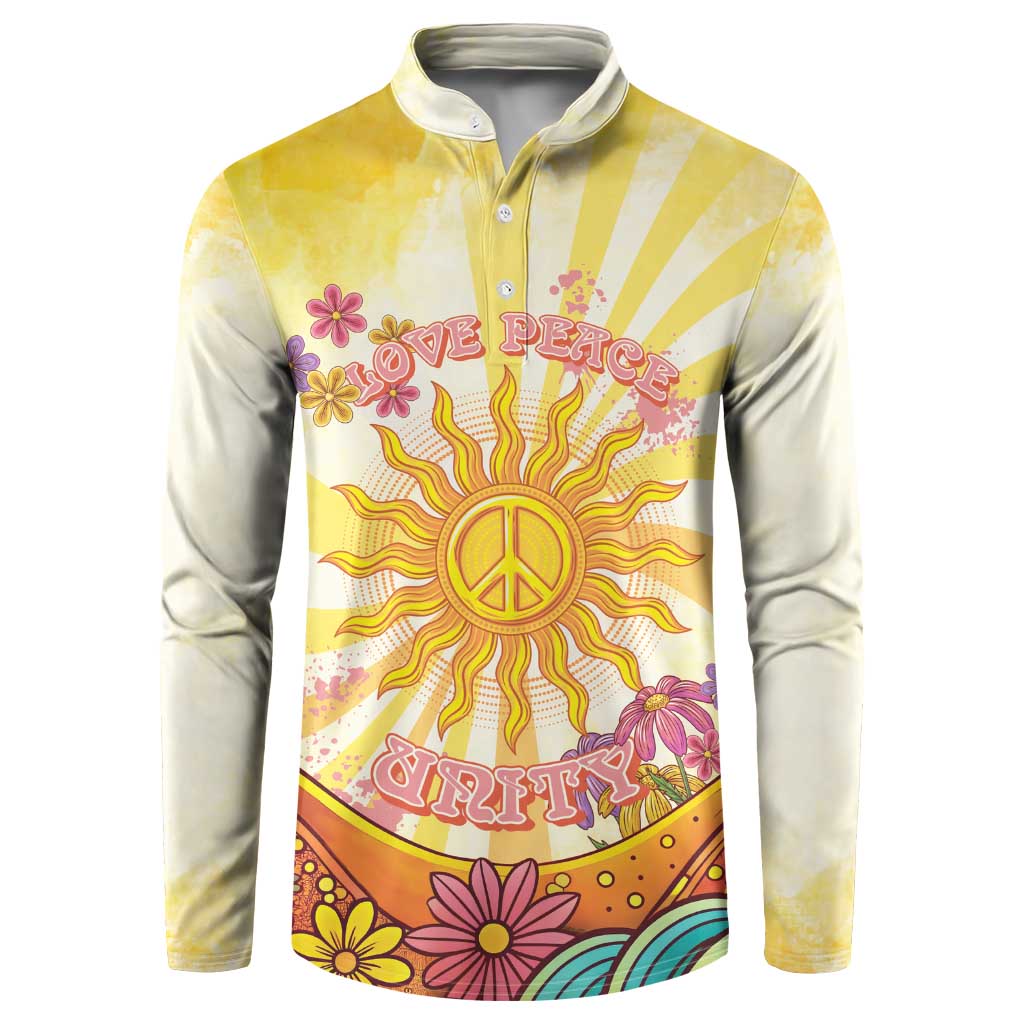 Love Peace Unity Button Sweatshirt Hippie Soul Sunflower - Wonder Print Shop