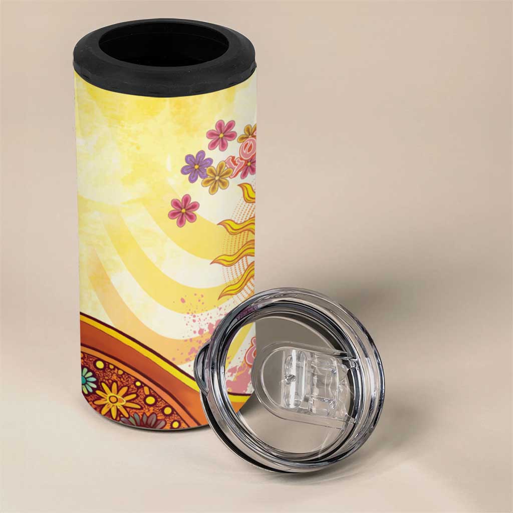 Love Peace Unity 4 in 1 Can Cooler Tumbler Hippie Soul Sunflower - Wonder Print Shop