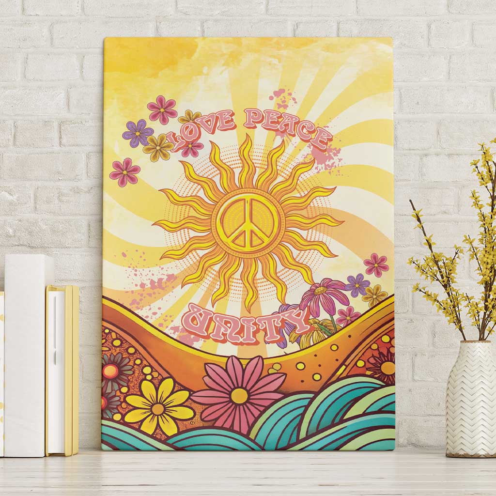 Love Peace Unity Canvas Wall Art Hippie Soul Sunflower - Wonder Print Shop