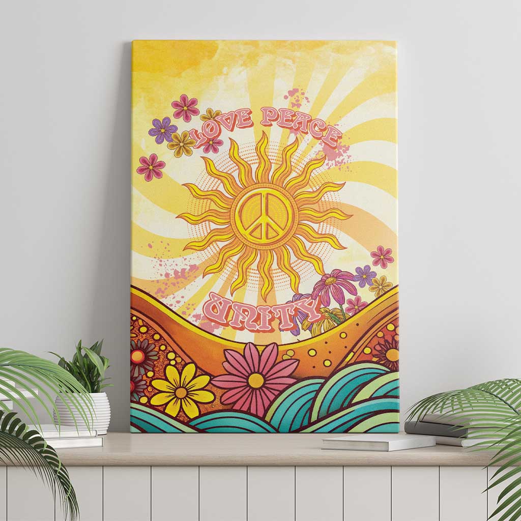 Love Peace Unity Canvas Wall Art Hippie Soul Sunflower - Wonder Print Shop
