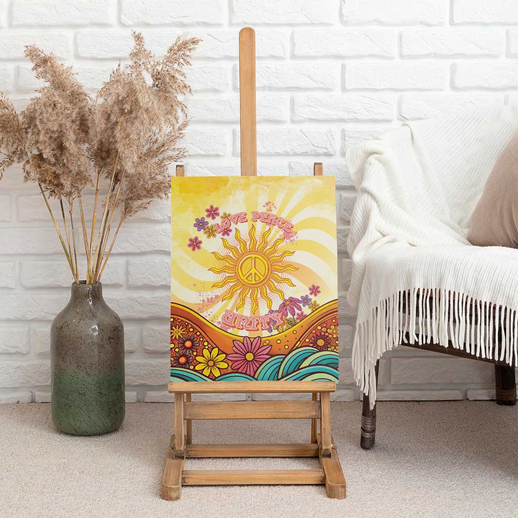 Love Peace Unity Canvas Wall Art Hippie Soul Sunflower - Wonder Print Shop