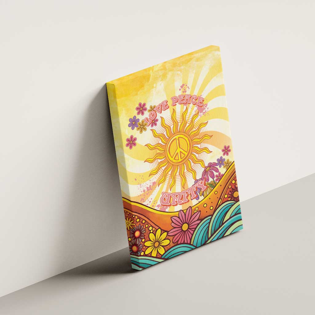 Love Peace Unity Canvas Wall Art Hippie Soul Sunflower - Wonder Print Shop
