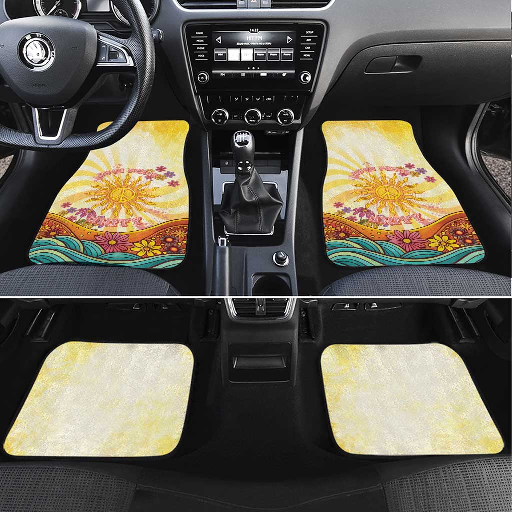 Love Peace Unity Car Mats Hippie Soul Sunflower - Wonder Print Shop