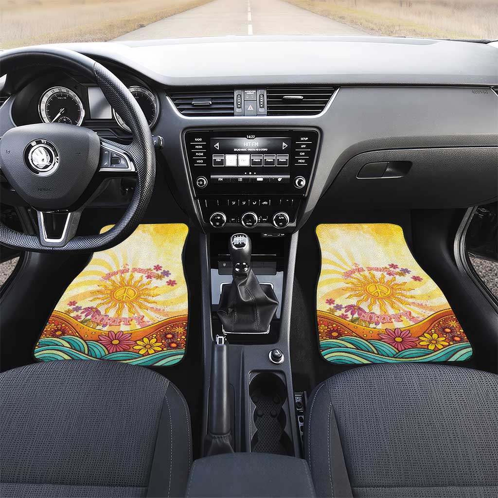 Love Peace Unity Car Mats Hippie Soul Sunflower - Wonder Print Shop