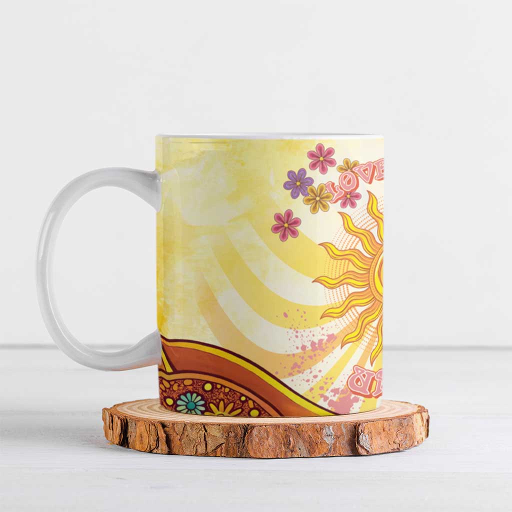 Love Peace Unity Ceramic Mug Hippie Soul Sunflower - Wonder Print Shop