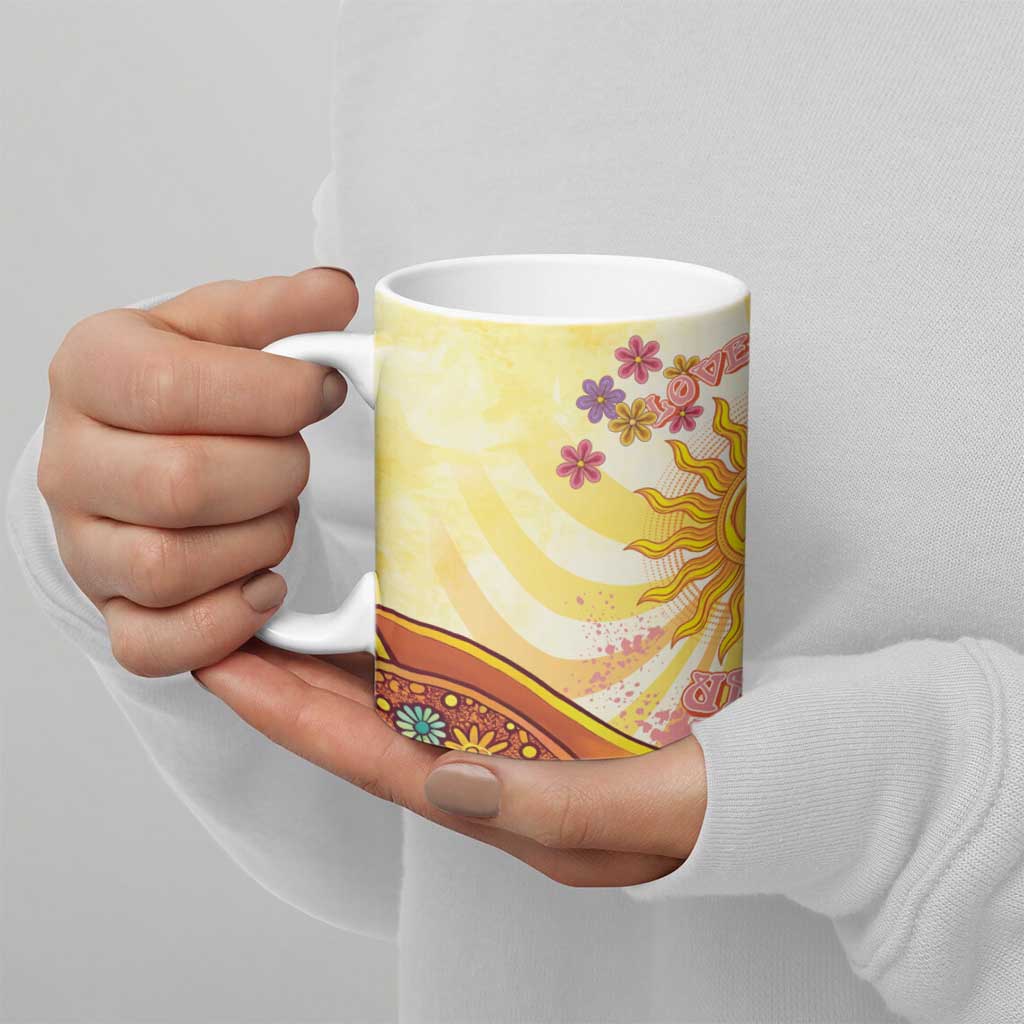 Love Peace Unity Ceramic Mug Hippie Soul Sunflower - Wonder Print Shop