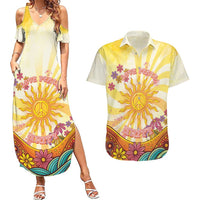 Love Peace Unity Couples Matching Summer Maxi Dress and Hawaiian Shirt Hippie Soul Sunflower - Wonder Print Shop