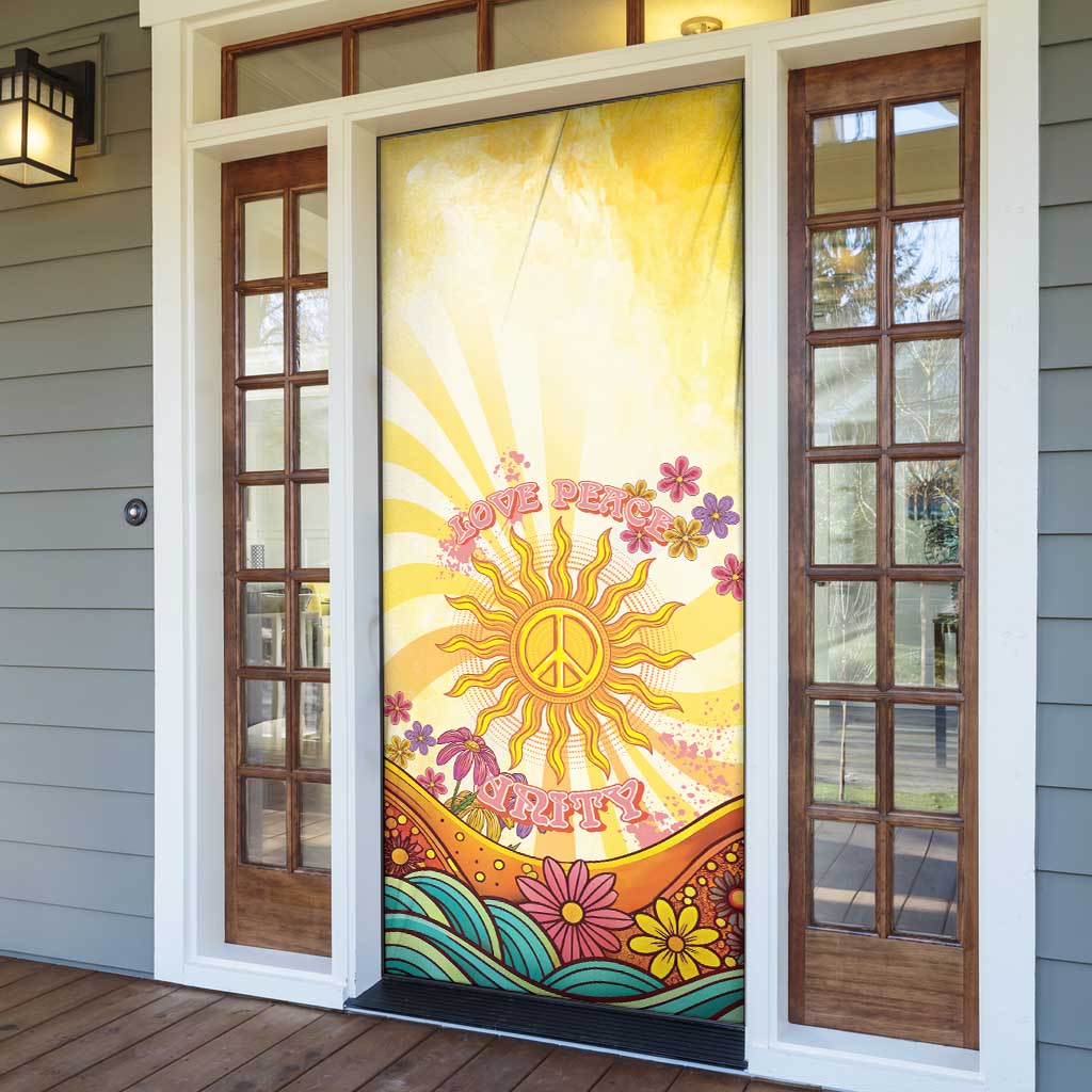 Love Peace Unity Door Cover Hippie Soul Sunflower - Wonder Print Shop