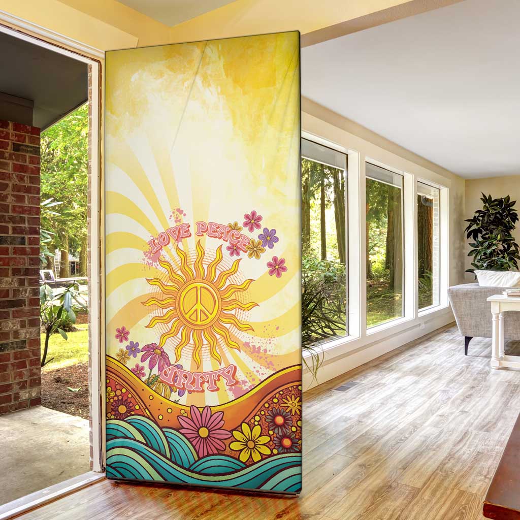 Love Peace Unity Door Cover Hippie Soul Sunflower - Wonder Print Shop