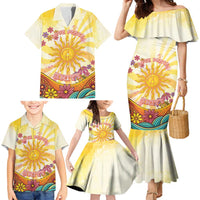 Love Peace Unity Family Matching Mermaid Dress and Hawaiian Shirt Hippie Soul Sunflower - Wonder Print Shop