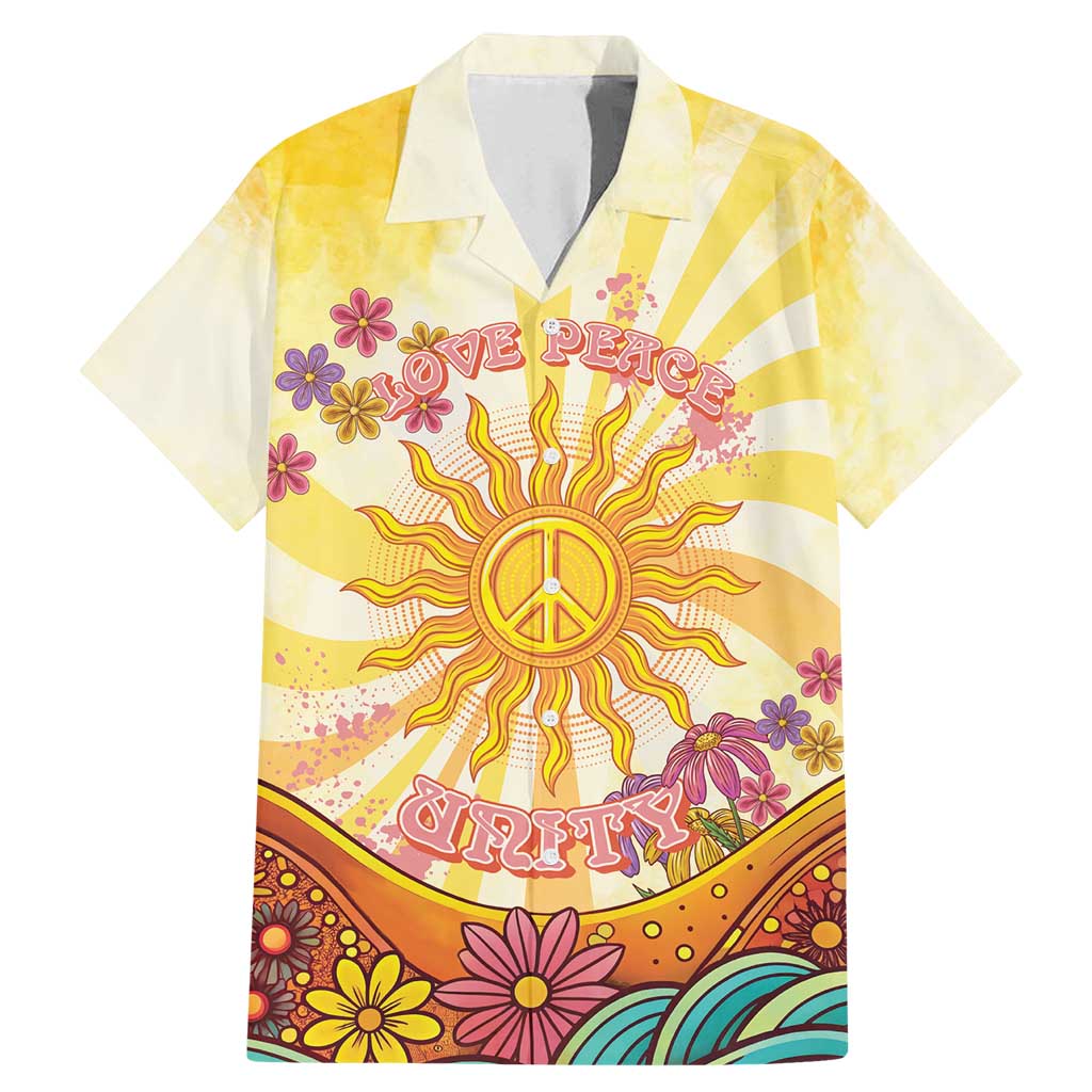 Love Peace Unity Family Matching Mermaid Dress and Hawaiian Shirt Hippie Soul Sunflower - Wonder Print Shop