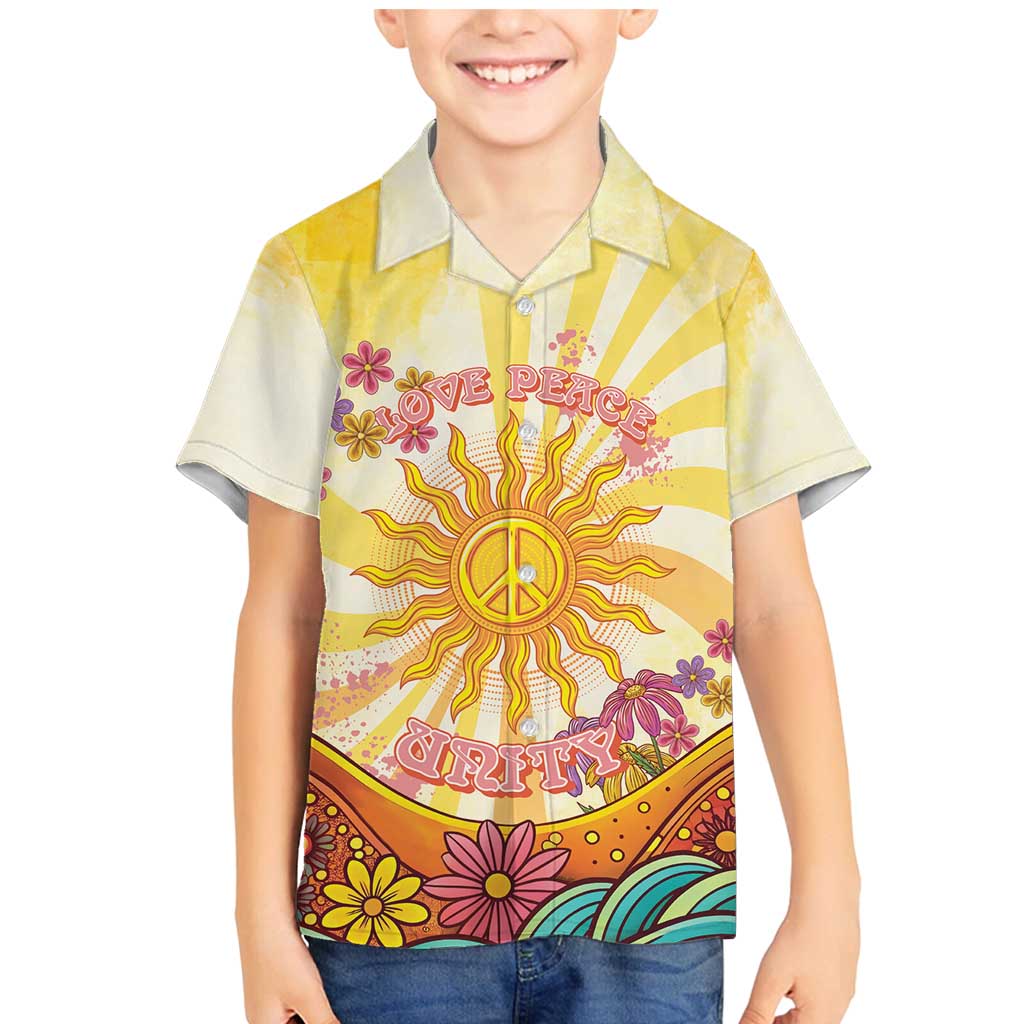 Love Peace Unity Family Matching Mermaid Dress and Hawaiian Shirt Hippie Soul Sunflower - Wonder Print Shop