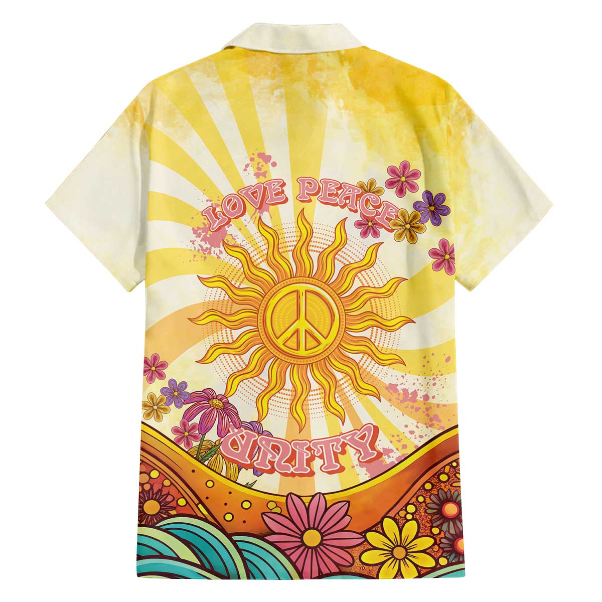 Love Peace Unity Family Matching Off The Shoulder Long Sleeve Dress and Hawaiian Shirt Hippie Soul Sunflower - Wonder Print Shop