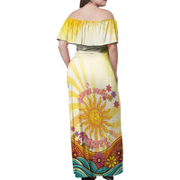 Love Peace Unity Family Matching Off Shoulder Maxi Dress and Hawaiian Shirt Hippie Soul Sunflower - Wonder Print Shop