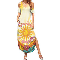 Love Peace Unity Family Matching Summer Maxi Dress and Hawaiian Shirt Hippie Soul Sunflower - Wonder Print Shop