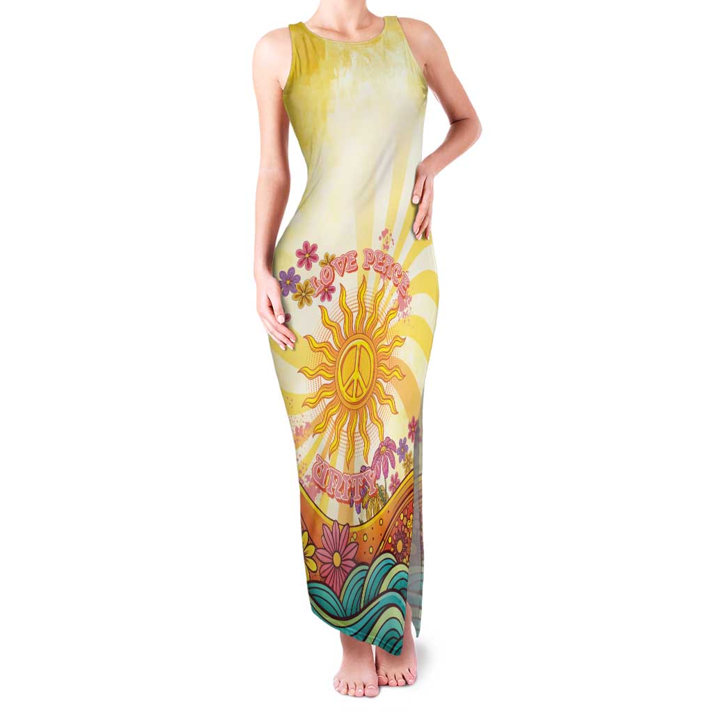 Love Peace Unity Family Matching Tank Maxi Dress and Hawaiian Shirt Hippie Soul Sunflower - Wonder Print Shop