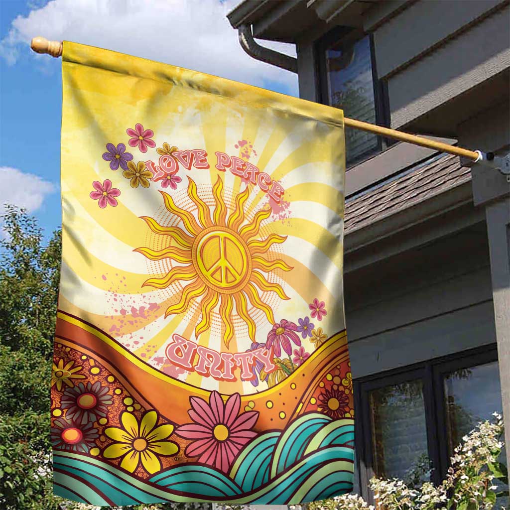 Love Peace Unity Garden Flag Hippie Soul Sunflower - Wonder Print Shop