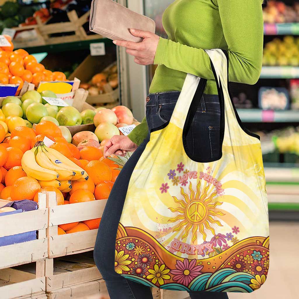 Love Peace Unity Grocery Bag Hippie Soul Sunflower - Wonder Print Shop