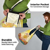 Love Peace Unity Grocery Bag Hippie Soul Sunflower - Wonder Print Shop