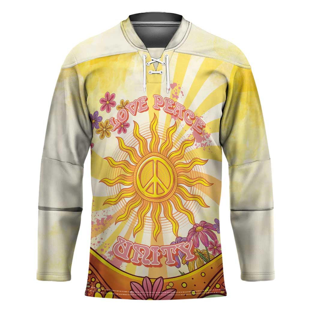 Love Peace Unity Hockey Jersey Hippie Soul Sunflower - Wonder Print Shop