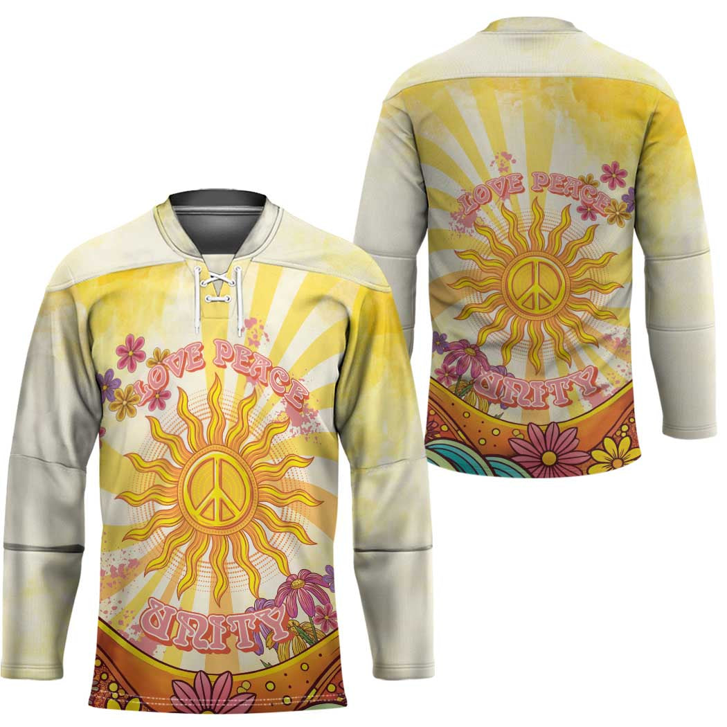 Love Peace Unity Hockey Jersey Hippie Soul Sunflower - Wonder Print Shop