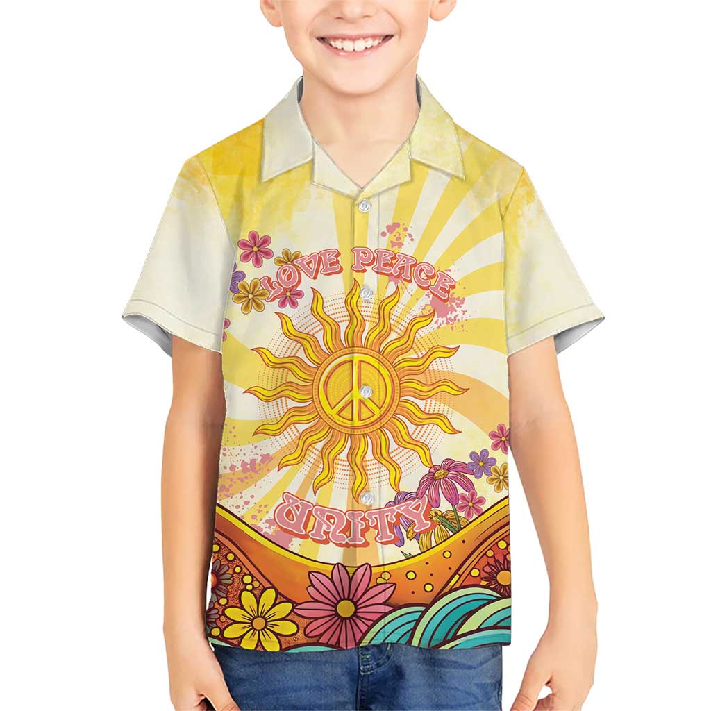 Love Peace Unity Kid Hawaiian Shirt Hippie Soul Sunflower - Wonder Print Shop