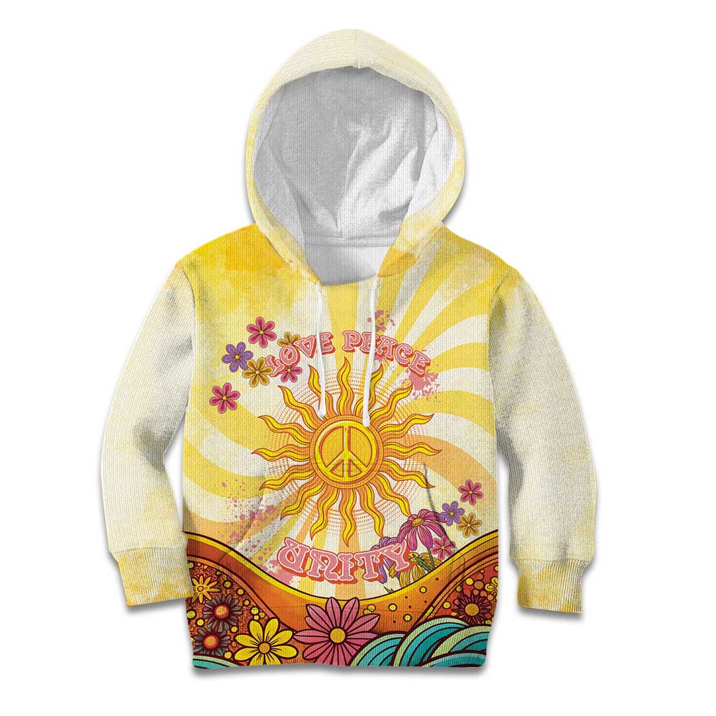 Love Peace Unity Kid Hoodie Hippie Soul Sunflower - Wonder Print Shop