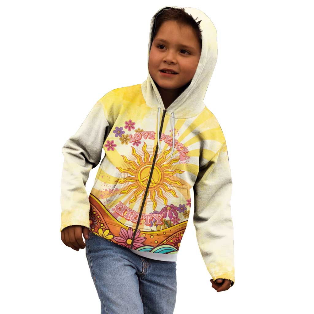 Love Peace Unity Kid Hoodie Hippie Soul Sunflower - Wonder Print Shop
