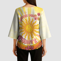 Love Peace Unity Kimono Sleeve Blouse Hippie Soul Sunflower - Wonder Print Shop