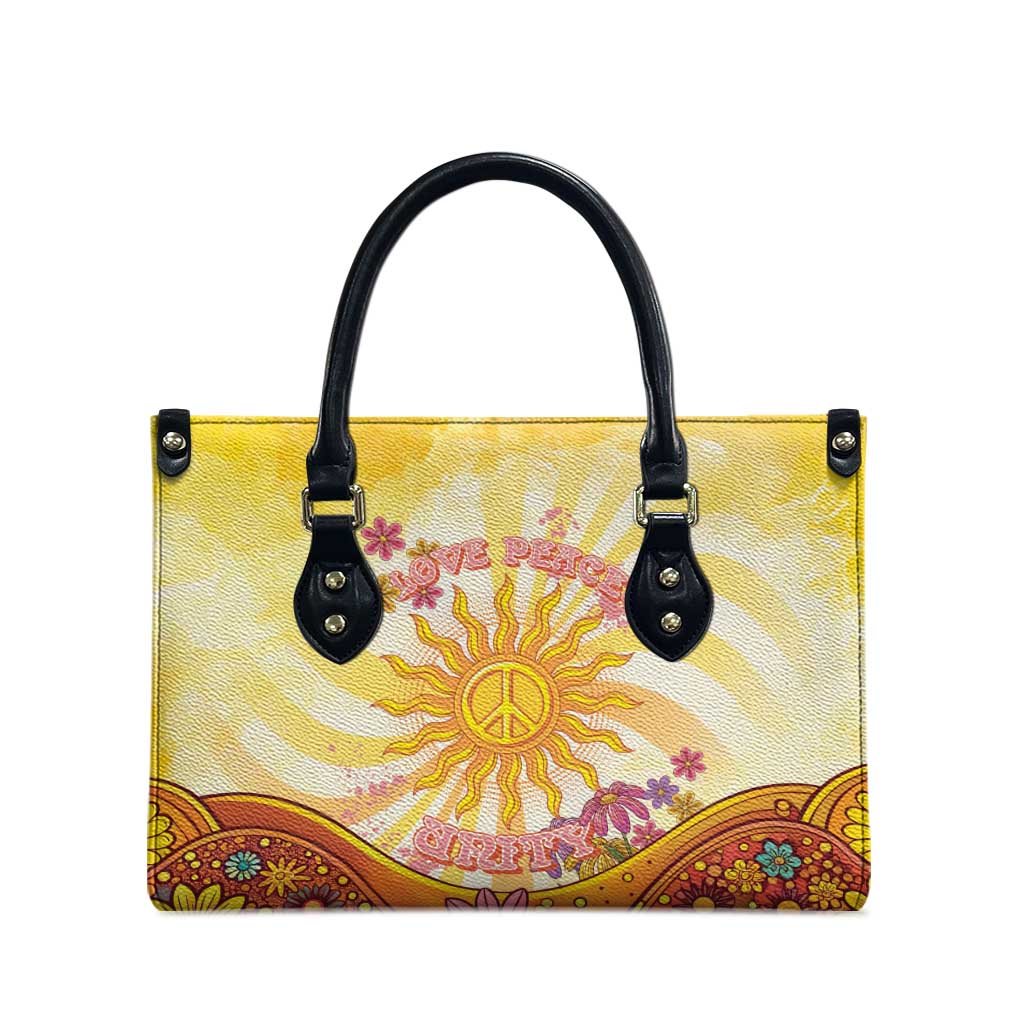 Love Peace Unity Leather Bag Hippie Soul Sunflower - Wonder Print Shop