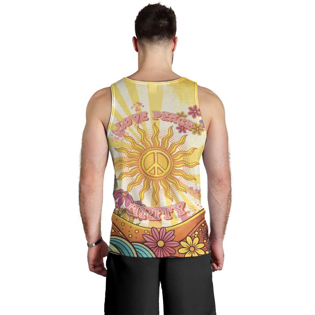 Love Peace Unity Men Tank Top Hippie Soul Sunflower - Wonder Print Shop