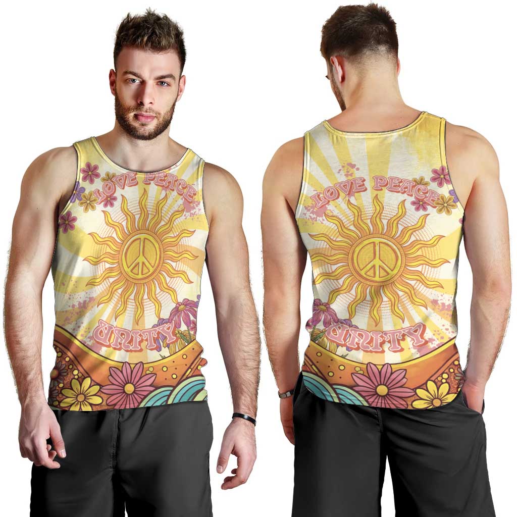 Love Peace Unity Men Tank Top Hippie Soul Sunflower - Wonder Print Shop