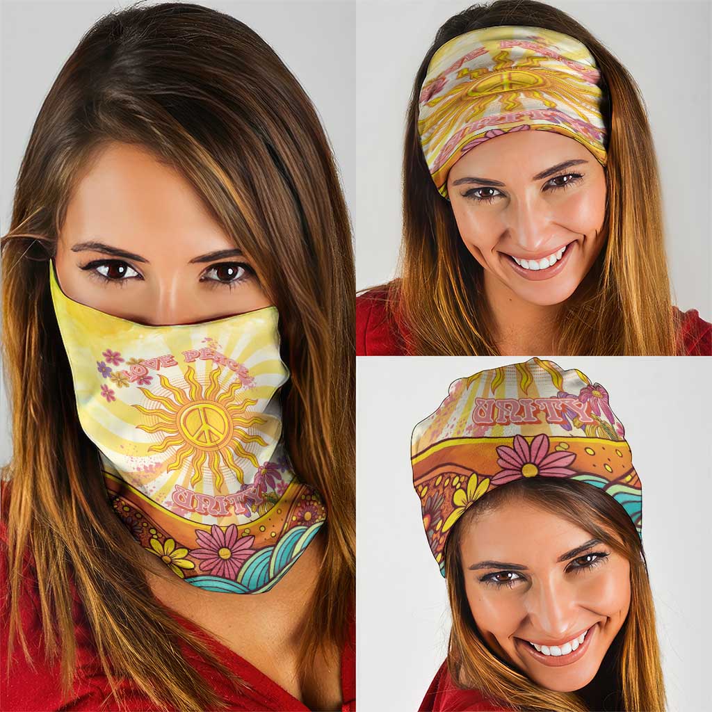 Love Peace Unity Neck Gaiter Hippie Soul Sunflower - Wonder Print Shop