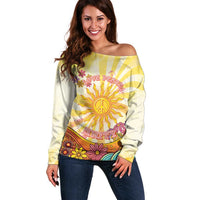 Love Peace Unity Off Shoulder Sweater Hippie Soul Sunflower - Wonder Print Shop