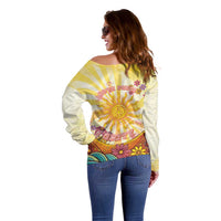 Love Peace Unity Off Shoulder Sweater Hippie Soul Sunflower - Wonder Print Shop