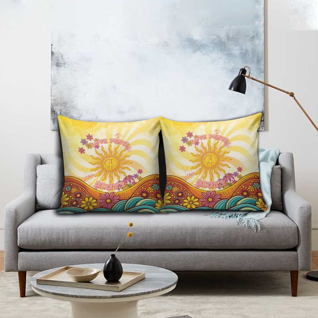 Love Peace Unity Pillow Cover Hippie Soul Sunflower - Wonder Print Shop