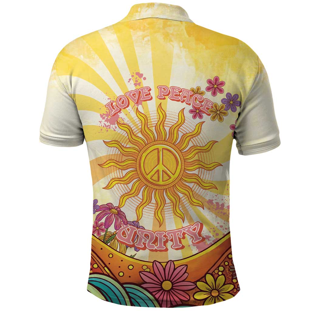 Love Peace Unity Polo Shirt Hippie Soul Sunflower - Wonder Print Shop
