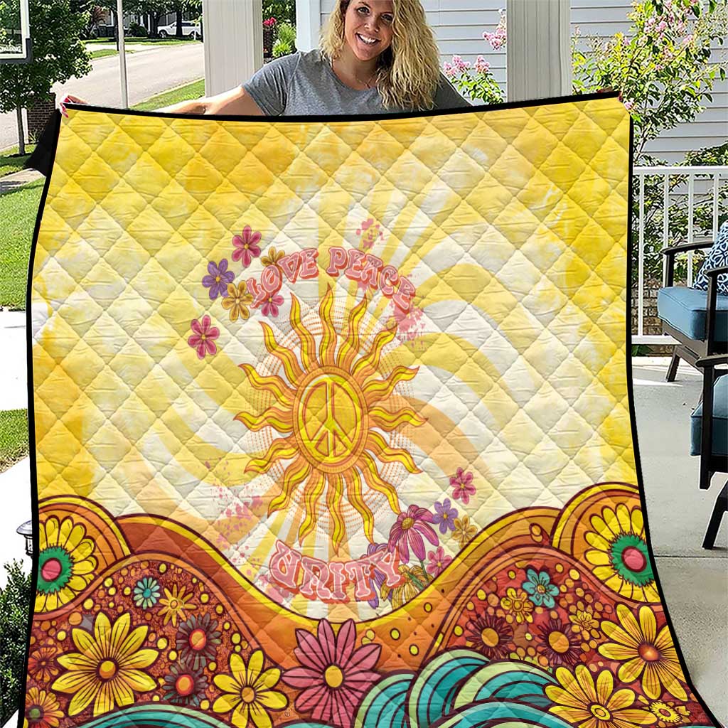 Love Peace Unity Quilt Hippie Soul Sunflower - Wonder Print Shop