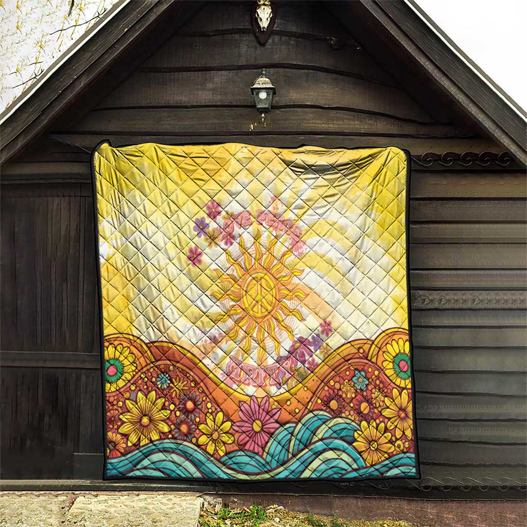 Love Peace Unity Quilt Hippie Soul Sunflower - Wonder Print Shop