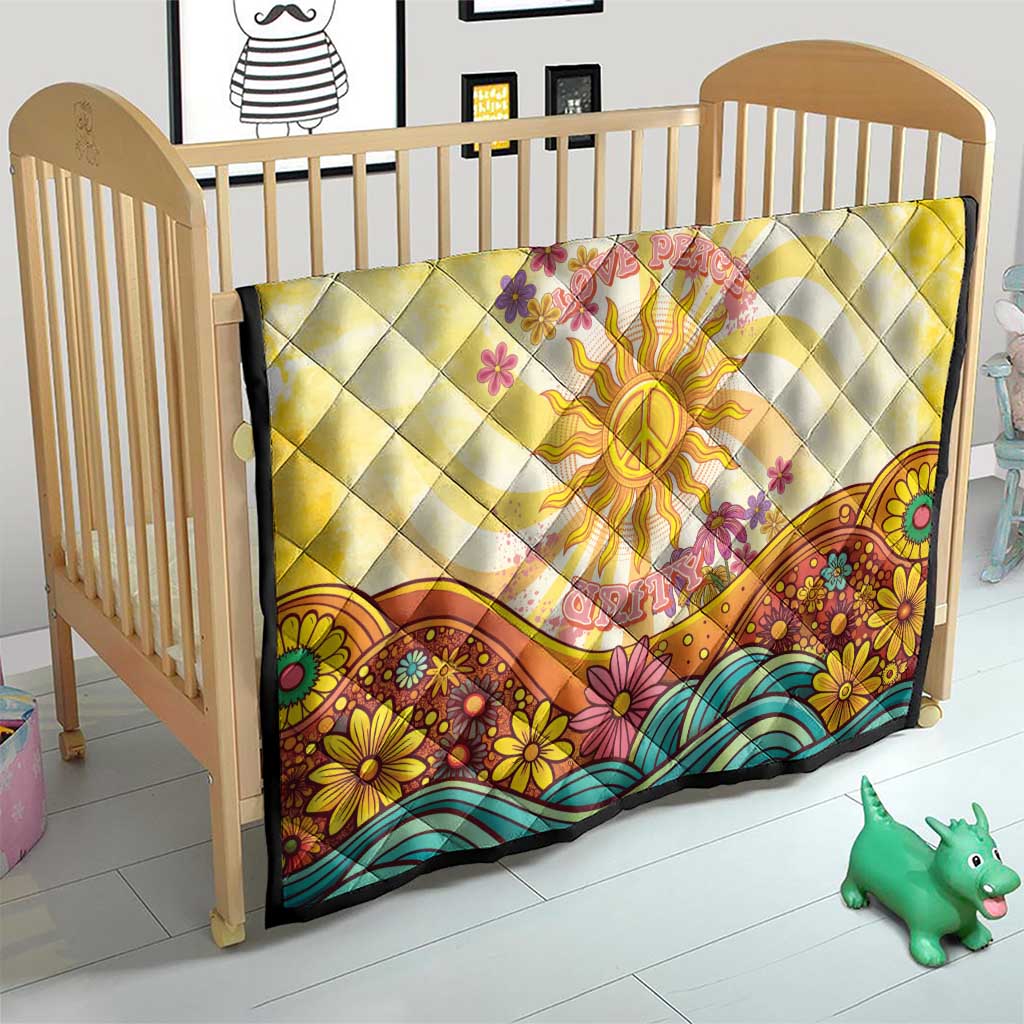 Love Peace Unity Quilt Hippie Soul Sunflower - Wonder Print Shop